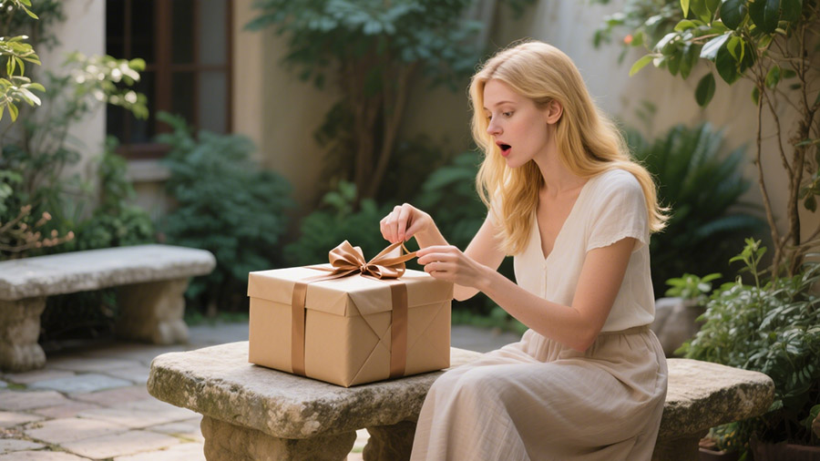 The joy of receiving a gift