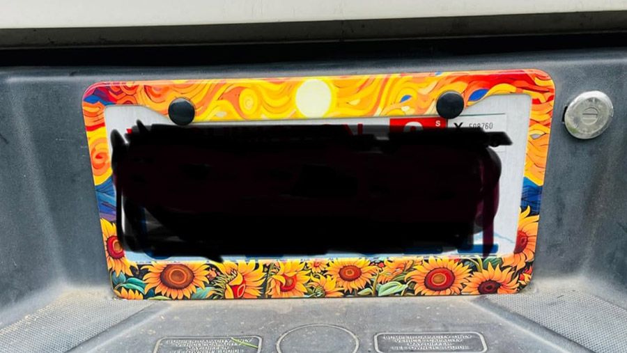 Colorful novelty license plate frames 