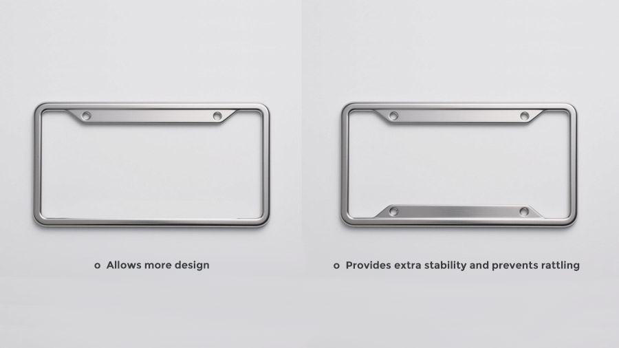 The difference between 2-hole and 4-hole license plate frame