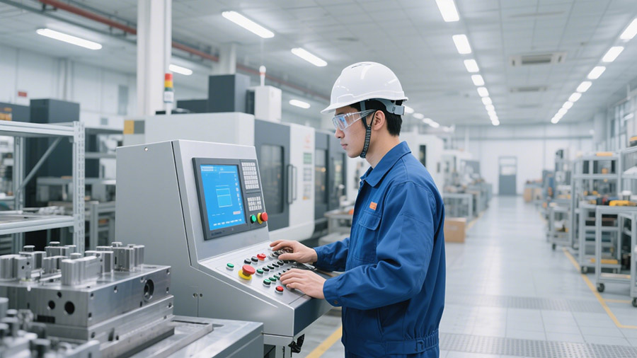Workers are debugging molds in the workshop