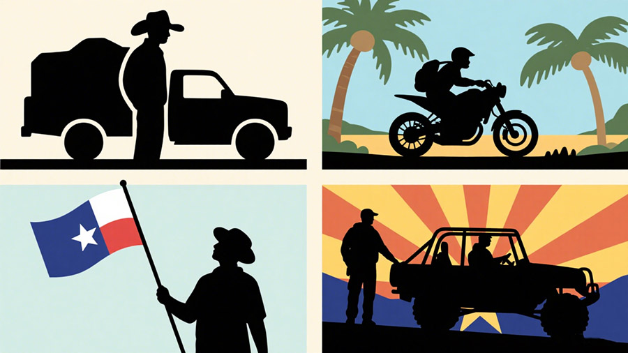 People in Texas, Florida, Arizona, and New Hampshire