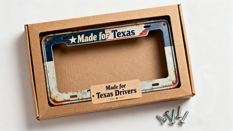 The license plate frame of the gift box packaging
